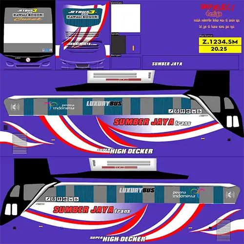 2. Livery BUSSID Sumber Jaya SHD Luxury Bus