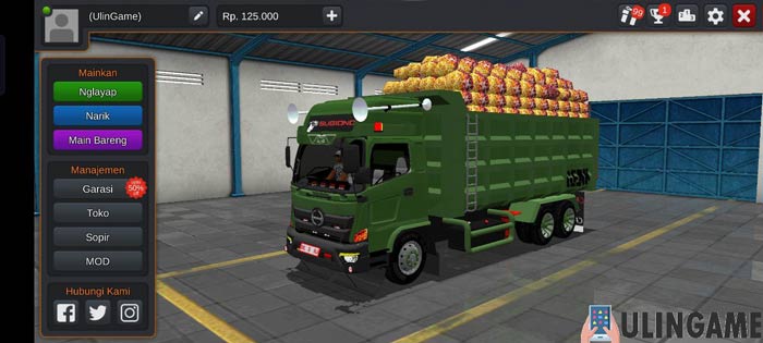 Truck Hino 500 Muatan Sawit Hijau Genk