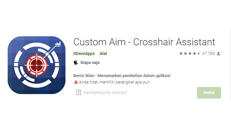 Aplikasi Custom Aim Crosshair Assistant